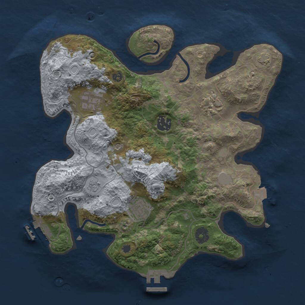 Rust Map: Procedural Map, Size: 3000, Seed: 306870936, 10 Monuments