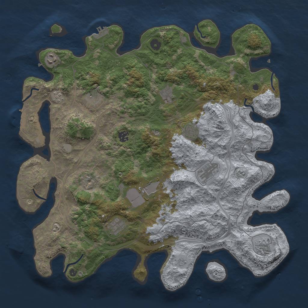 Rust Map: Procedural Map, Size: 4250, Seed: 1435053979, 19 Monuments