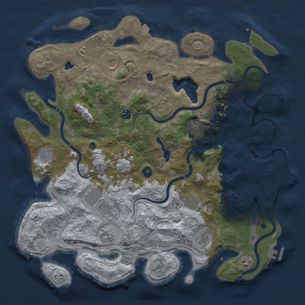 Rust Map: Procedural Map, Size: 4500, Seed: 1362555673, 16 Monuments