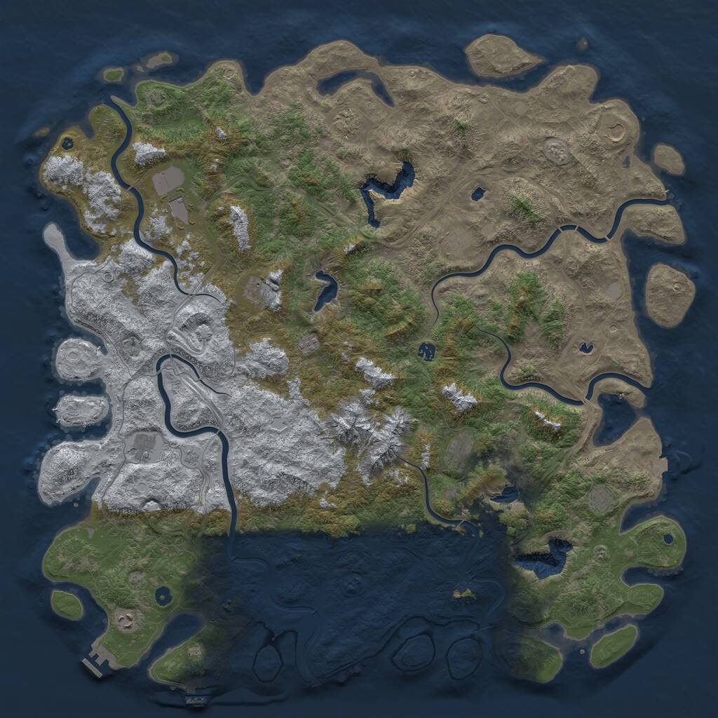 Rust Map: Procedural Map, Size: 6000, Seed: 21472534, 17 Monuments