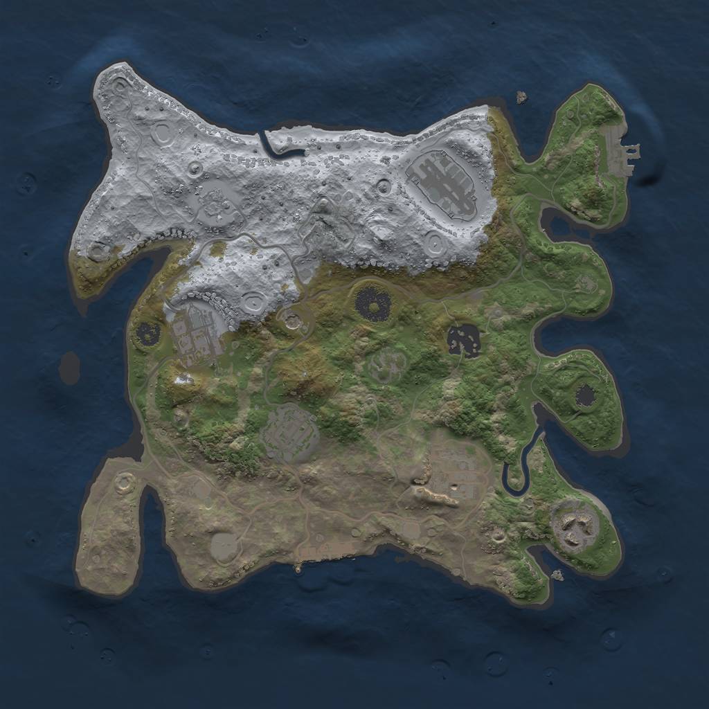 Rust Map: Procedural Map, Size: 3000, Seed: 59896455, 15 Monuments