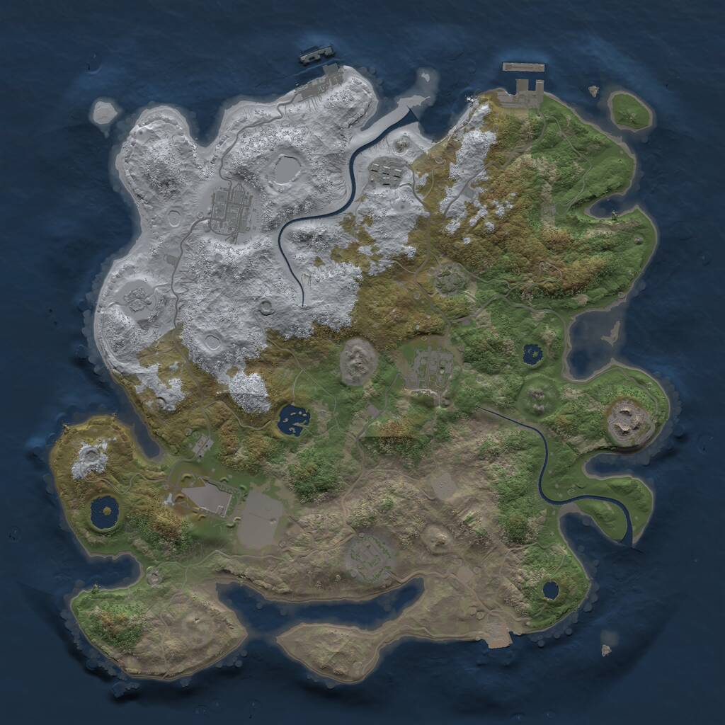 Rust Map: Procedural Map, Size: 3500, Seed: 788313071, 12 Monuments