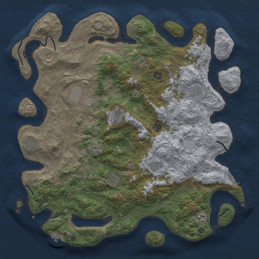 Rust Map: Procedural Map, Size: 4500, Seed: 1666927011, 18 Monuments