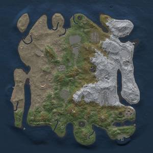 Thumbnail Rust Map: Procedural Map, Size: 3500, Seed: 1818972730, 17 Monuments