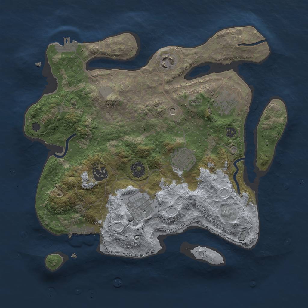 Rust Map: Procedural Map, Size: 3000, Seed: 82415557, 11 Monuments