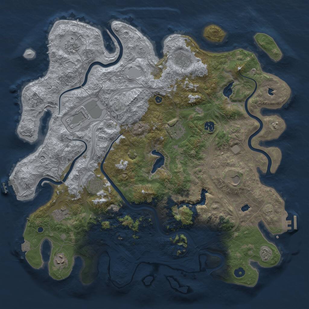 Rust Map: Procedural Map, Size: 4500, Seed: 14143344, 16 Monuments