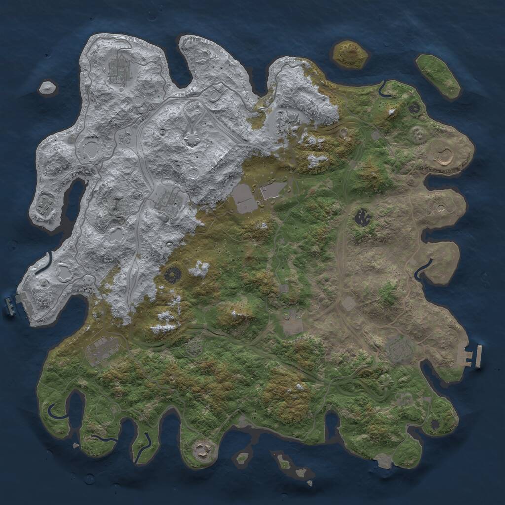 Rust Map: Procedural Map, Size: 4500, Seed: 14143344, 17 Monuments