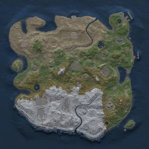 Thumbnail Rust Map: Procedural Map, Size: 3500, Seed: 761201, 14 Monuments