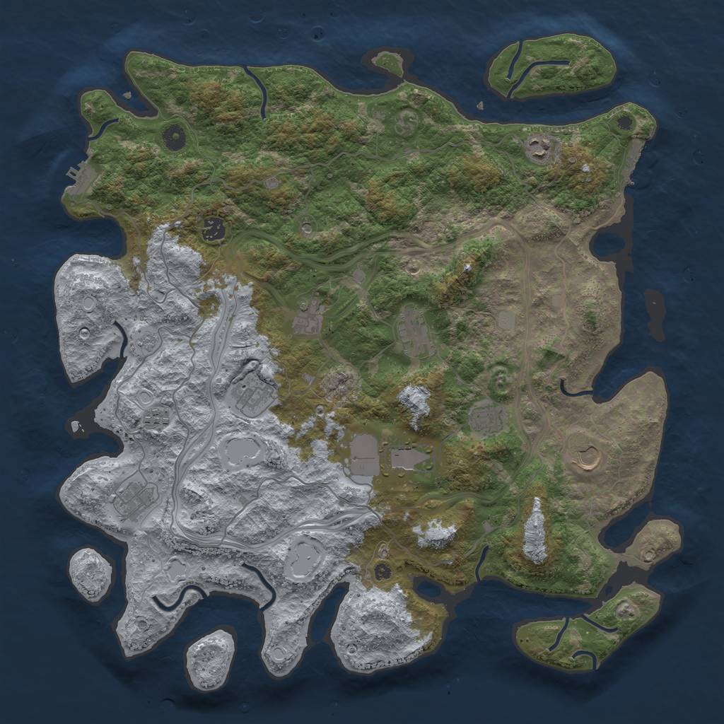 Rust Map: Procedural Map, Size: 4500, Seed: 973893760, 17 Monuments