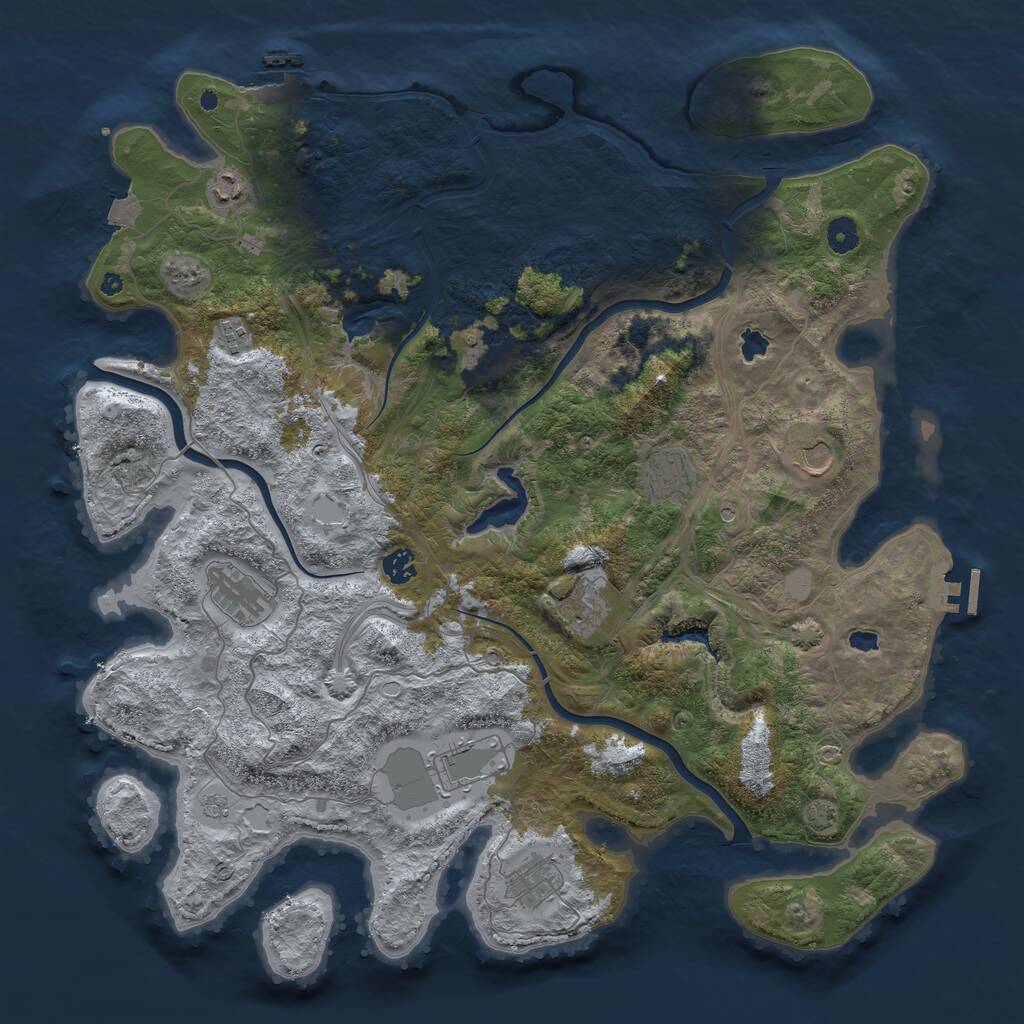 Rust Map: Procedural Map, Size: 4500, Seed: 973893760, 16 Monuments