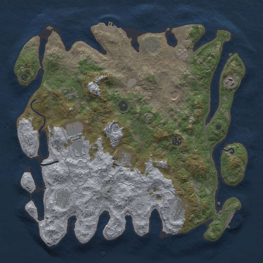 Rust Map: Procedural Map, Size: 4000, Seed: 589942415, 19 Monuments