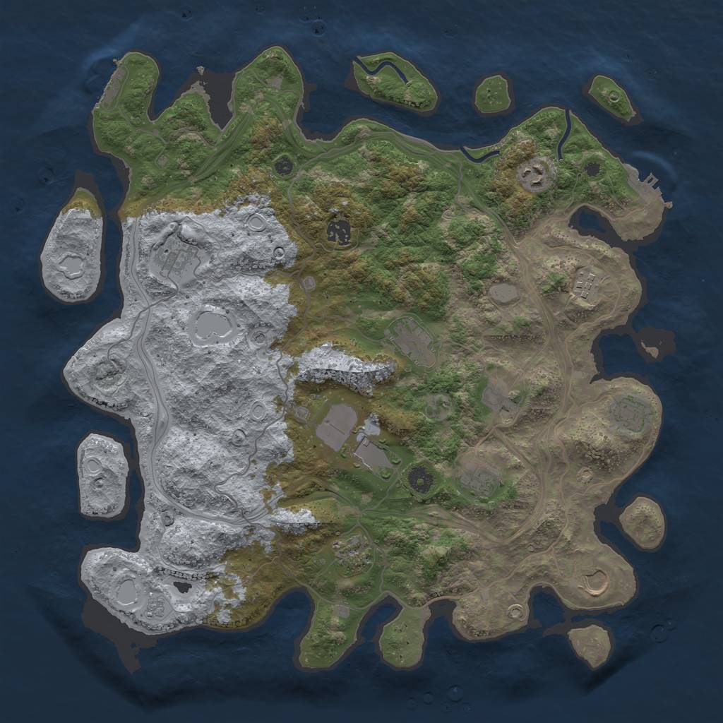 Rust Map: Procedural Map, Size: 4250, Seed: 2077620270, 20 Monuments