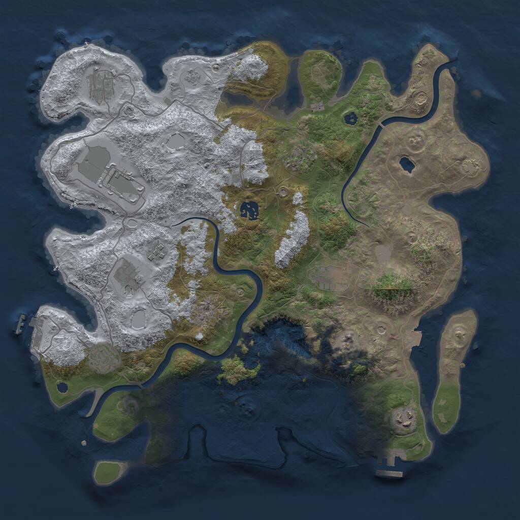 Rust Map: Procedural Map, Size: 4000, Seed: 2087157628, 15 Monuments