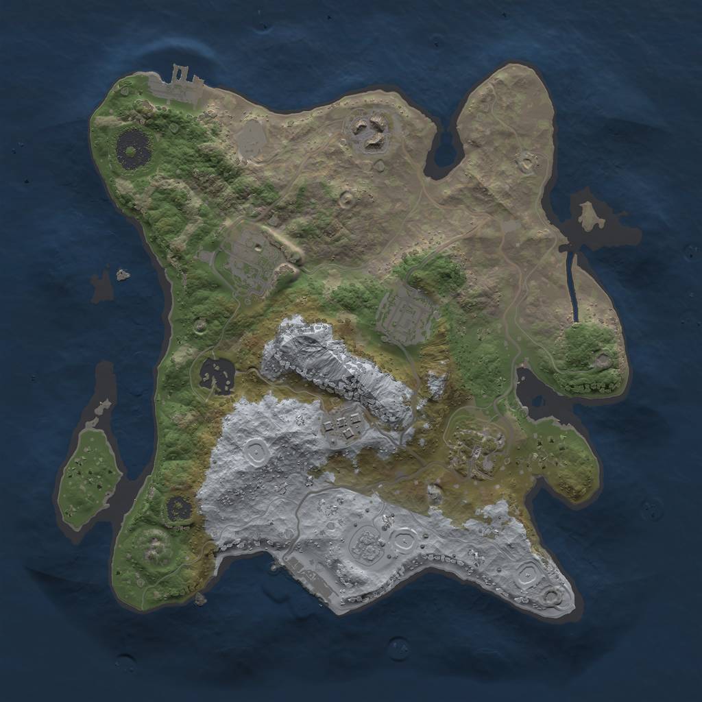 Rust Map: Procedural Map, Size: 2800, Seed: 3294310, 14 Monuments