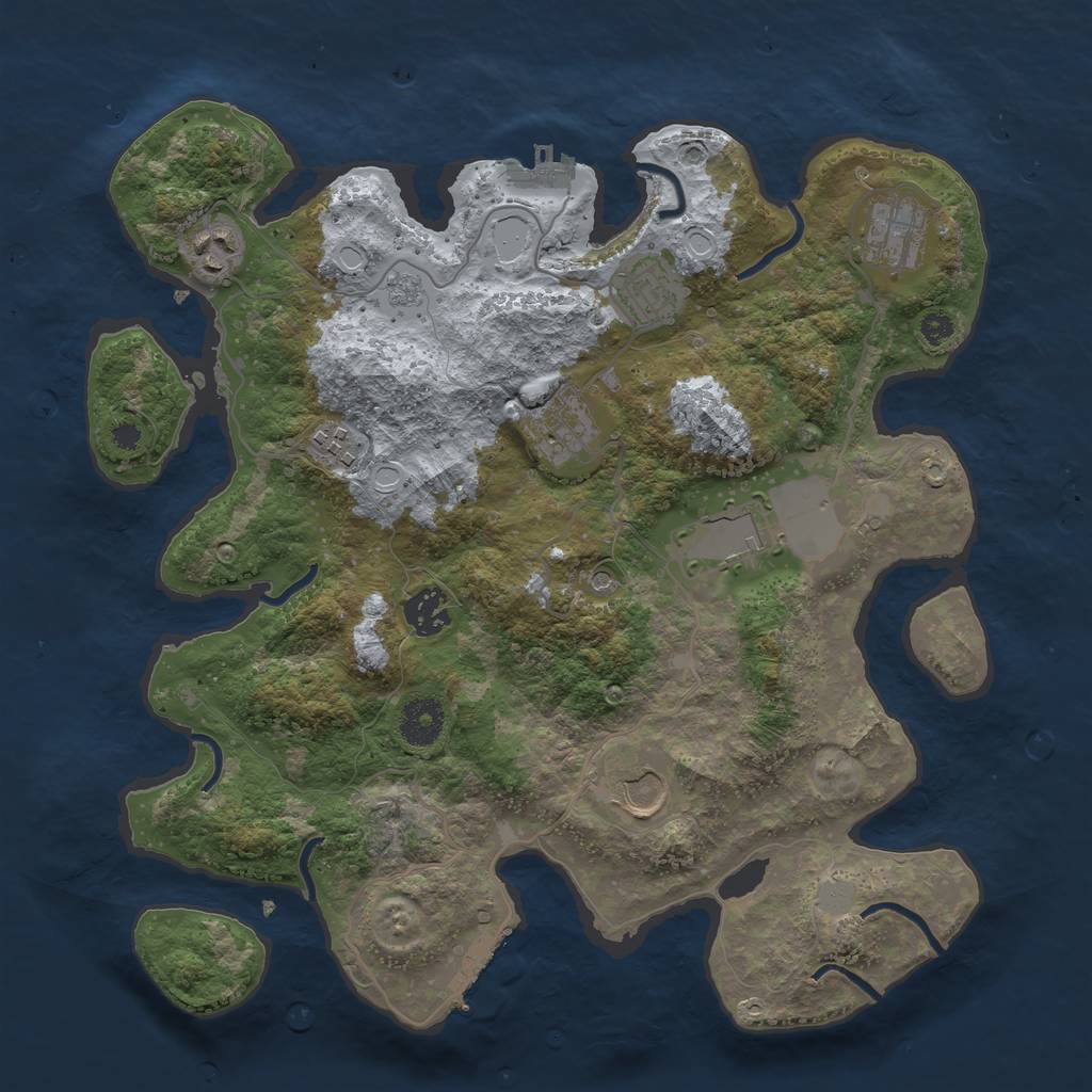 Rust Map: Procedural Map, Size: 3500, Seed: 289535041, 17 Monuments