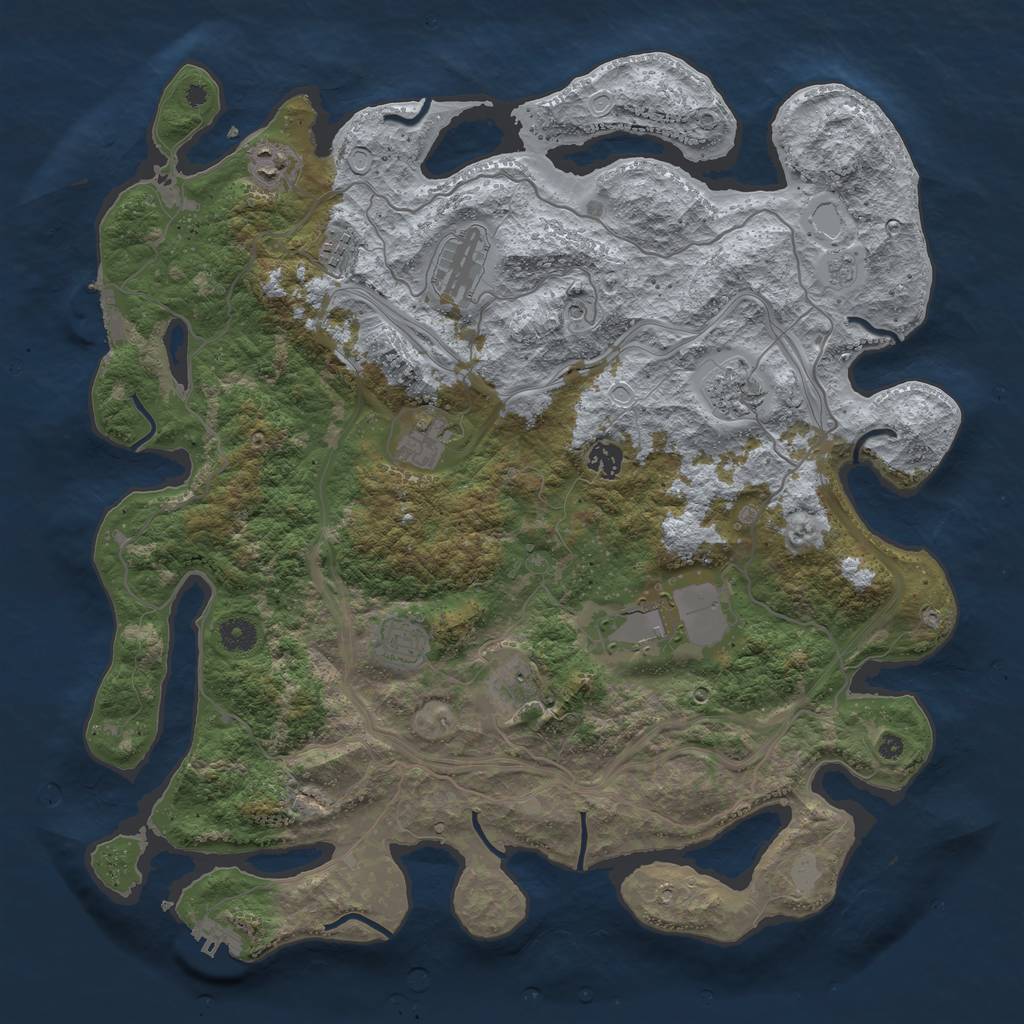 Rust Map: Procedural Map, Size: 4300, Seed: 12591, 18 Monuments