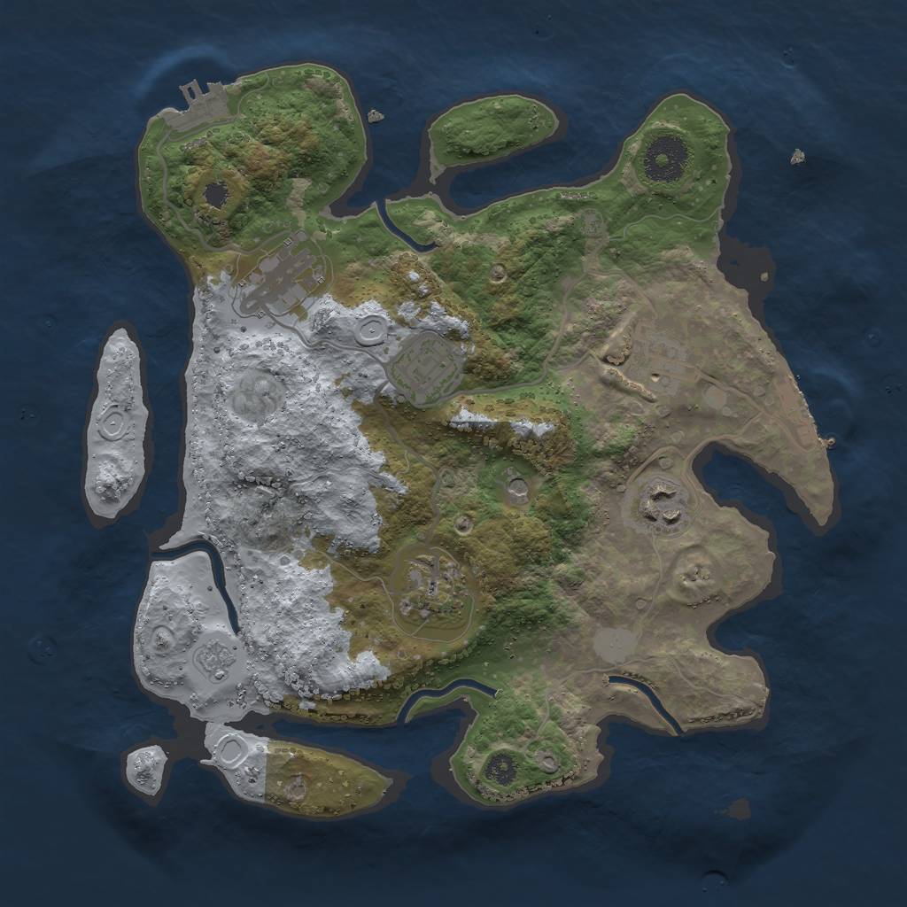 Rust Map: Procedural Map, Size: 3000, Seed: 10931540, 14 Monuments