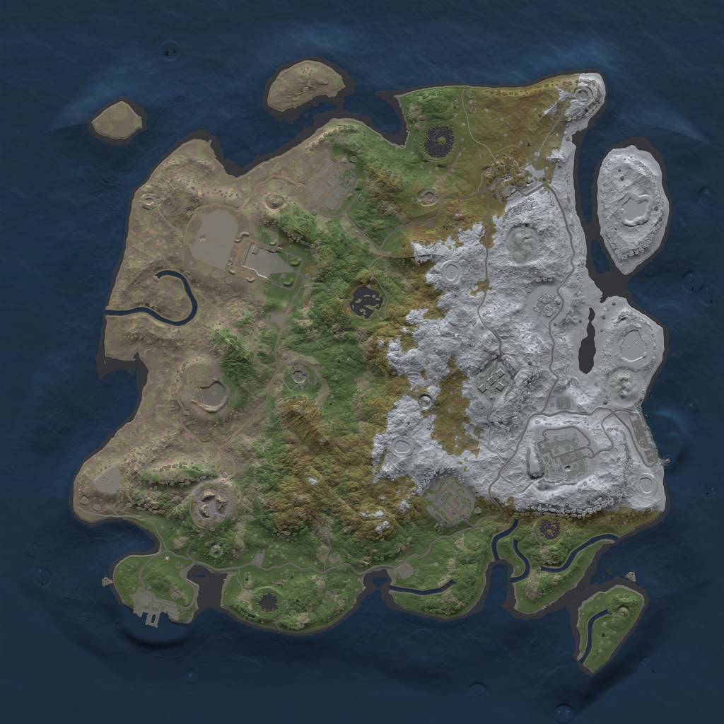 Rust Map: Procedural Map, Size: 3500, Seed: 1809117356, 18 Monuments