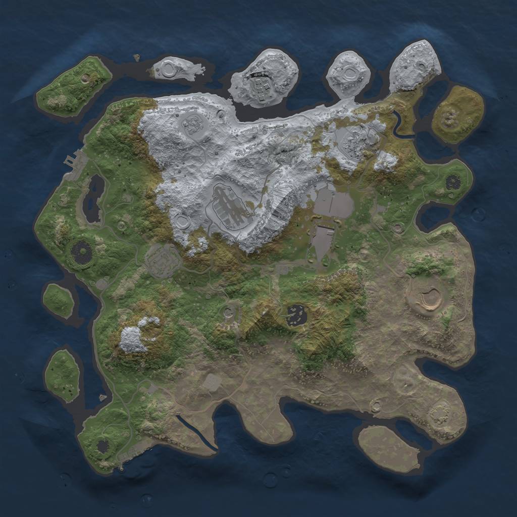 Rust Map: Procedural Map, Size: 3500, Seed: 1029, 15 Monuments