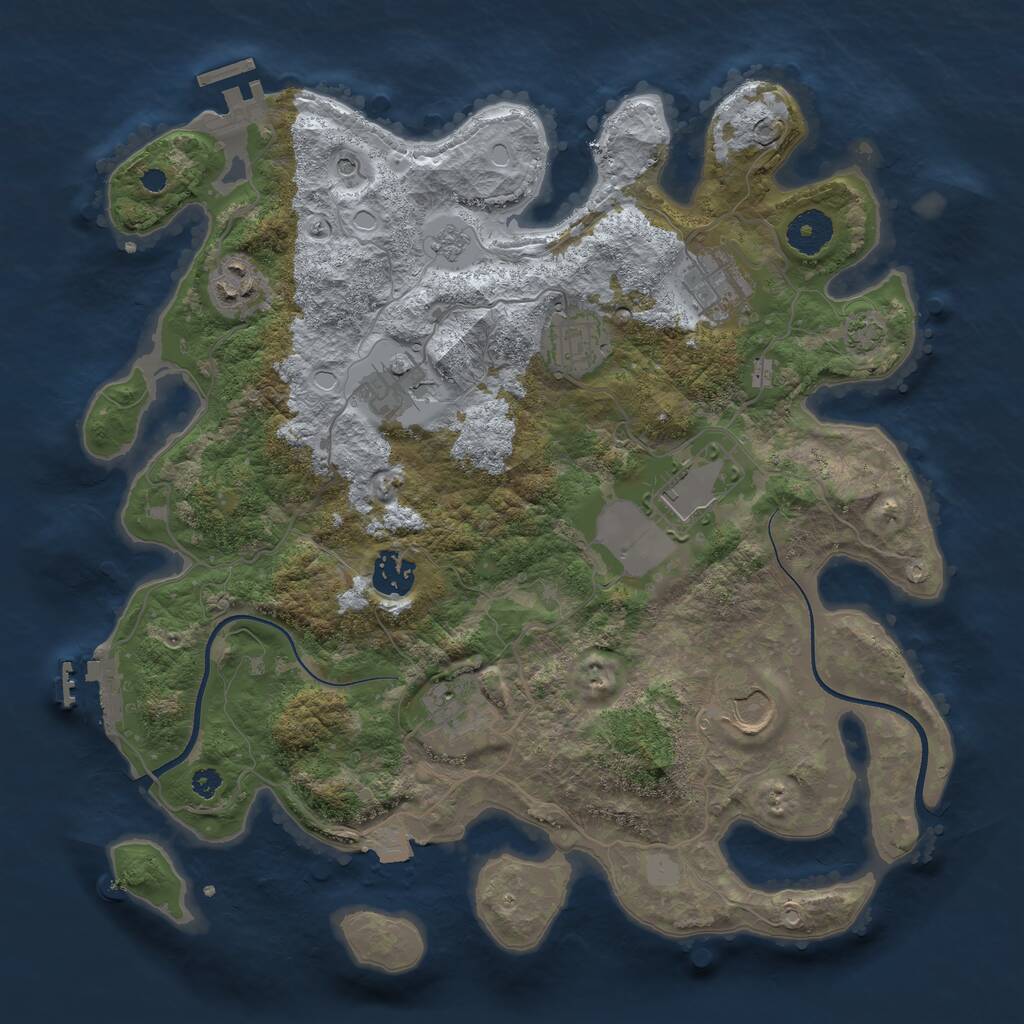 Rust Map: Procedural Map, Size: 3500, Seed: 121443, 14 Monuments