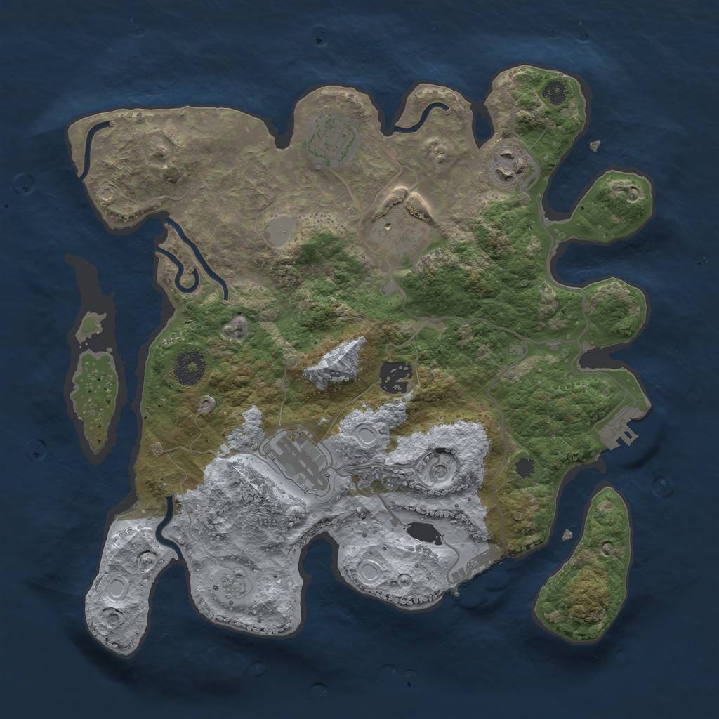 Rust Map: Procedural Map, Size: 3200, Seed: 206468189, 14 Monuments