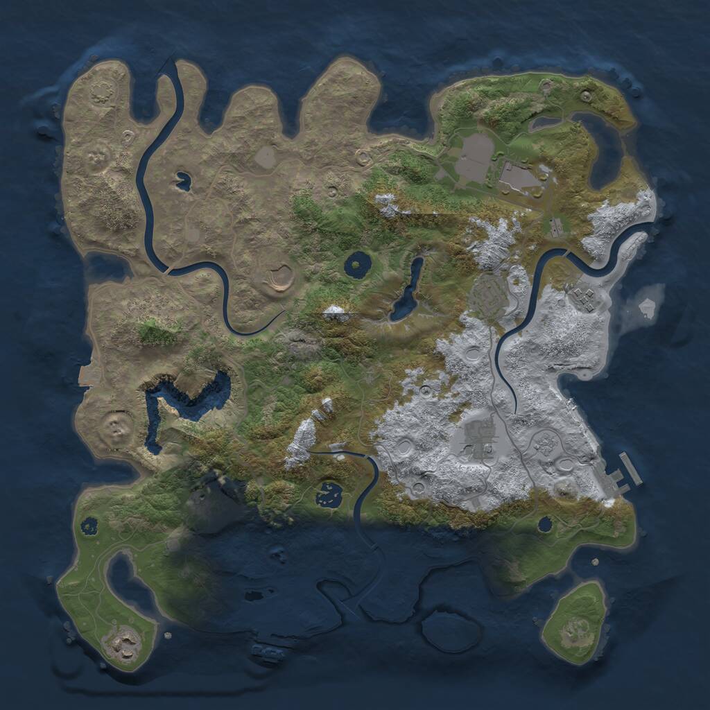 Rust Map: Procedural Map, Size: 4000, Seed: 9134, 14 Monuments
