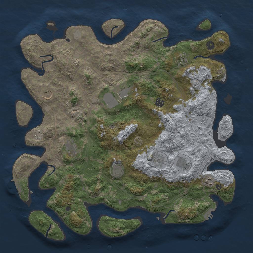 Rust Map: Procedural Map, Size: 4250, Seed: 1809132896, 19 Monuments