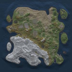 Thumbnail Rust Map: Procedural Map, Size: 3500, Seed: 1015931130, 17 Monuments