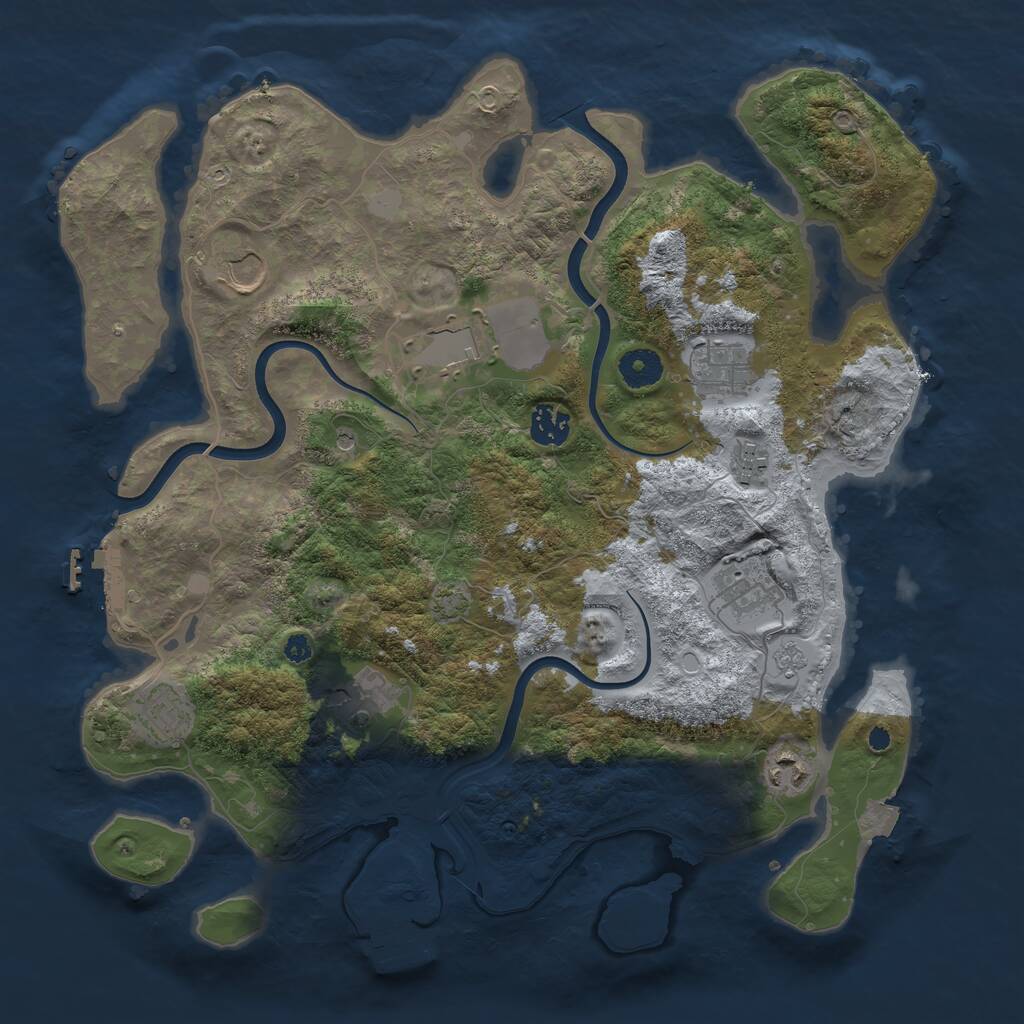 Rust Map: Procedural Map, Size: 3750, Seed: 773080488, 15 Monuments