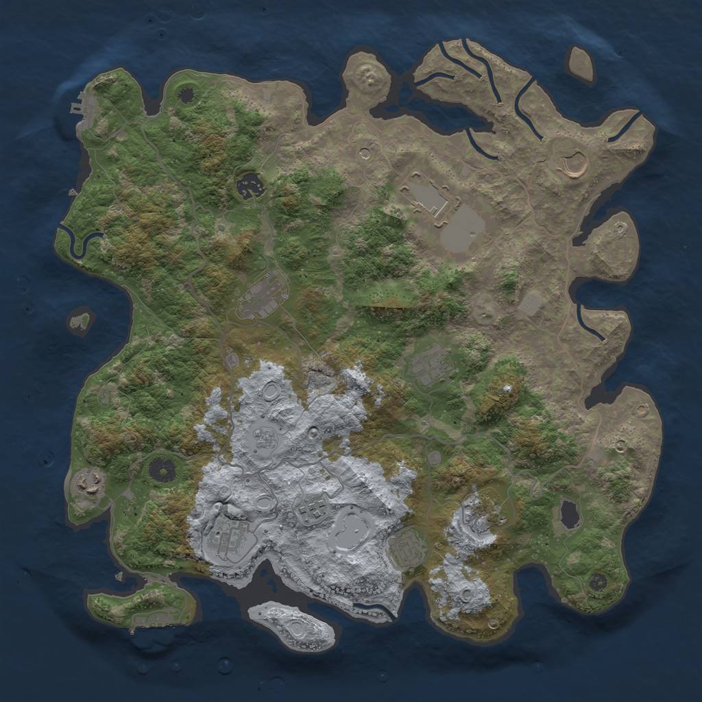 Rust Map: Procedural Map, Size: 4000, Seed: 189090616, 17 Monuments