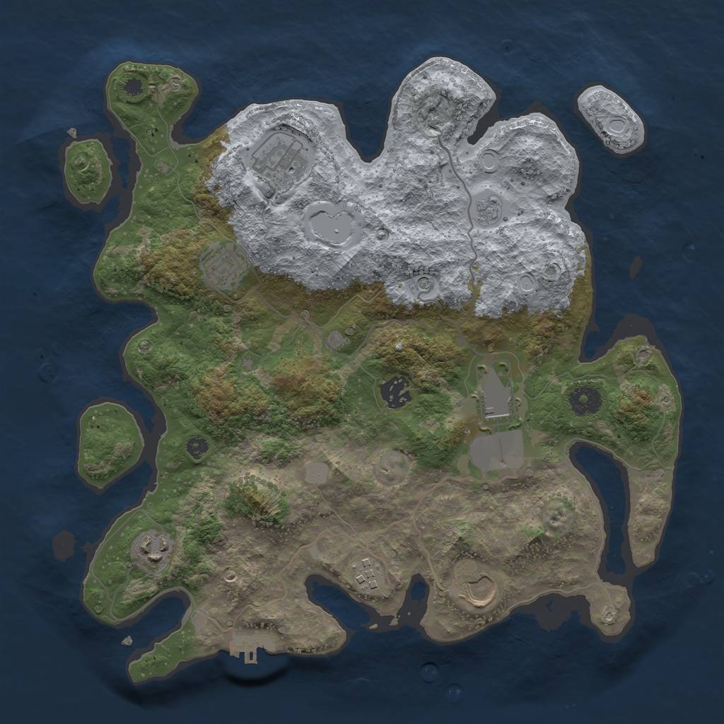 Rust Map: Procedural Map, Size: 3500, Seed: 760900, 15 Monuments