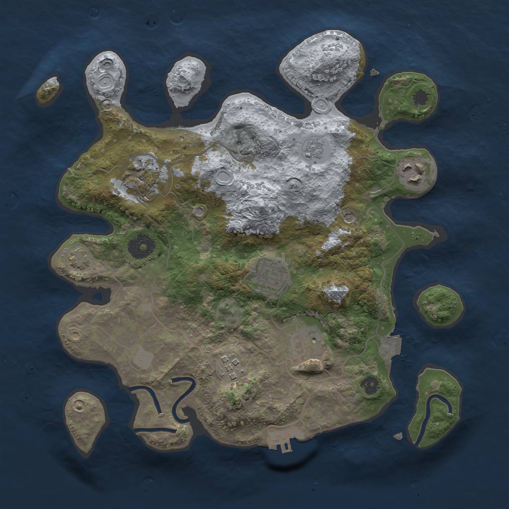 Rust Map: Procedural Map, Size: 3000, Seed: 1621348017, 12 Monuments