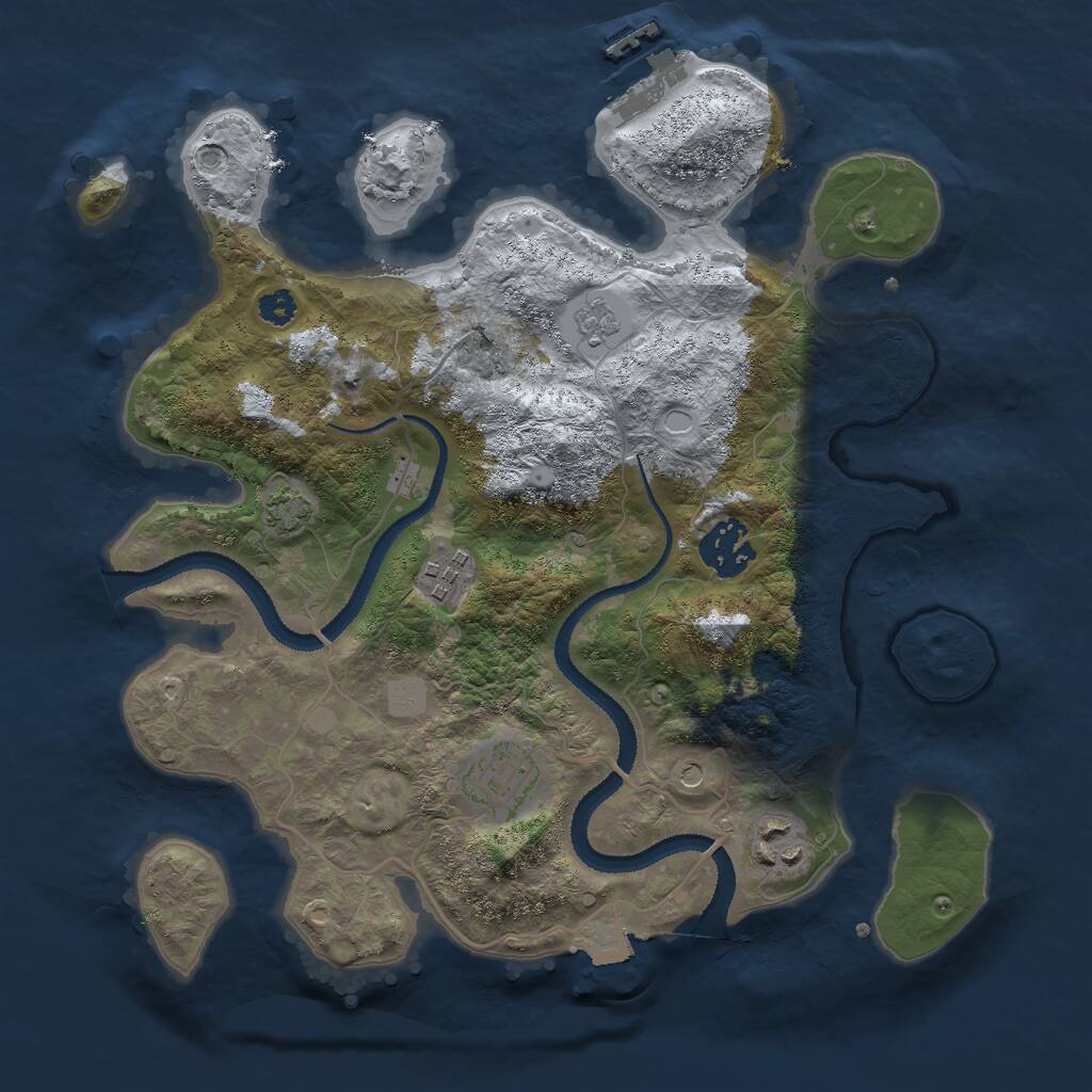 Rust Map: Procedural Map, Size: 3000, Seed: 1621348017, 9 Monuments