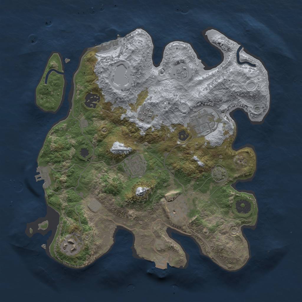 Rust Map: Procedural Map, Size: 3000, Seed: 441968228, 13 Monuments