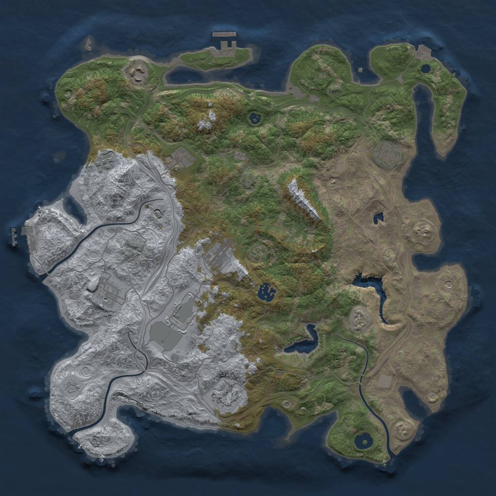 Rust Map: Procedural Map, Size: 4250, Seed: 1019618181, 15 Monuments