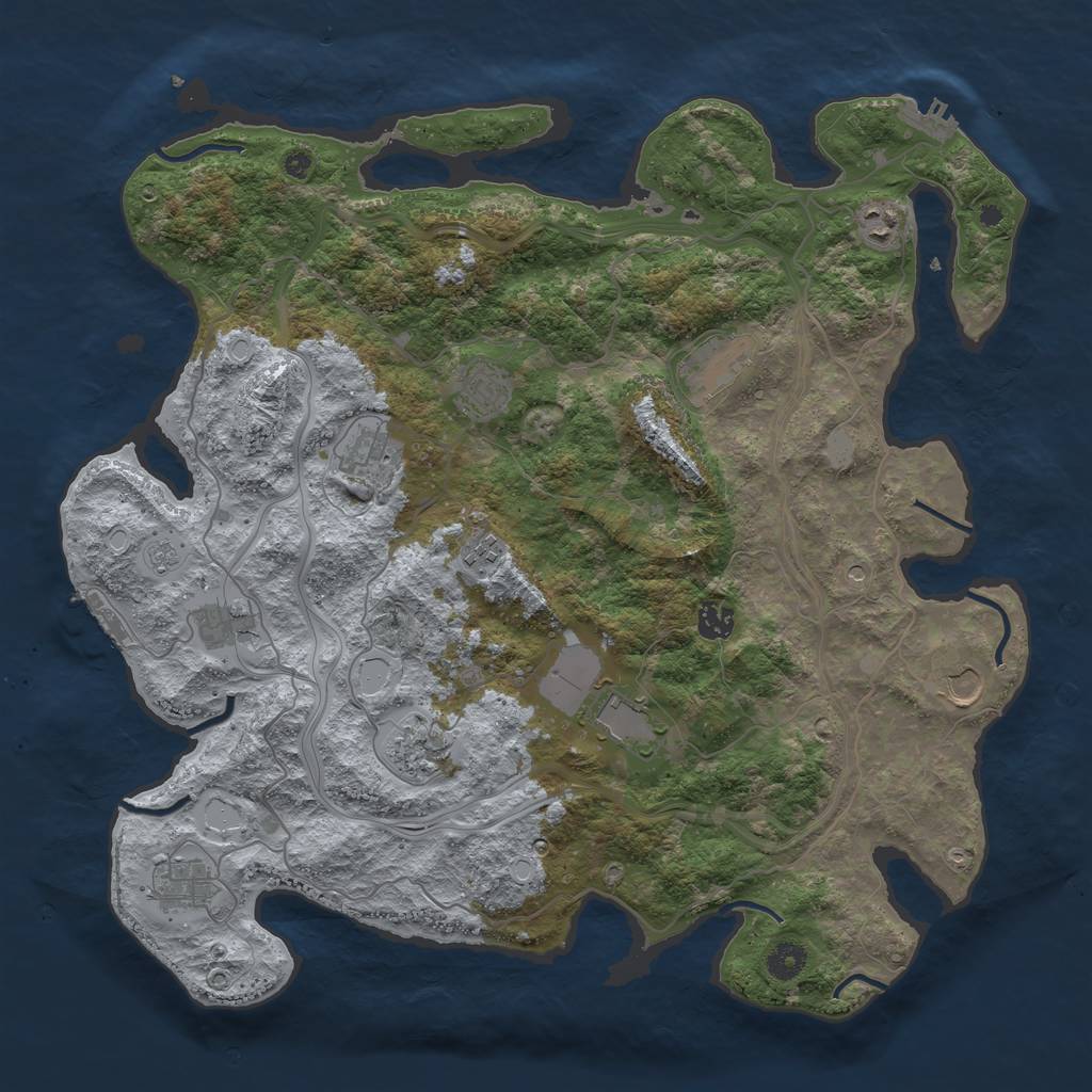 Rust Map: Procedural Map, Size: 4250, Seed: 1019618181, 20 Monuments