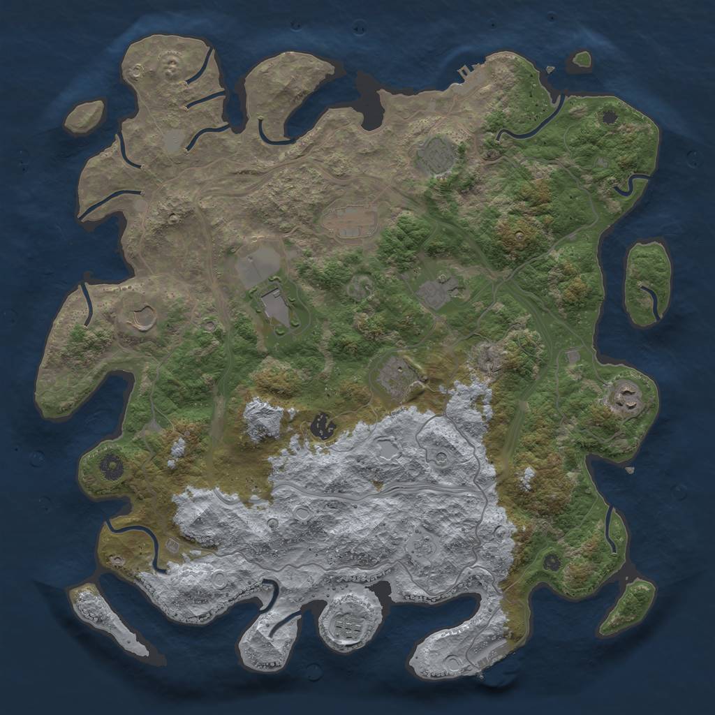 Rust Map: Procedural Map, Size: 4250, Seed: 7623, 18 Monuments