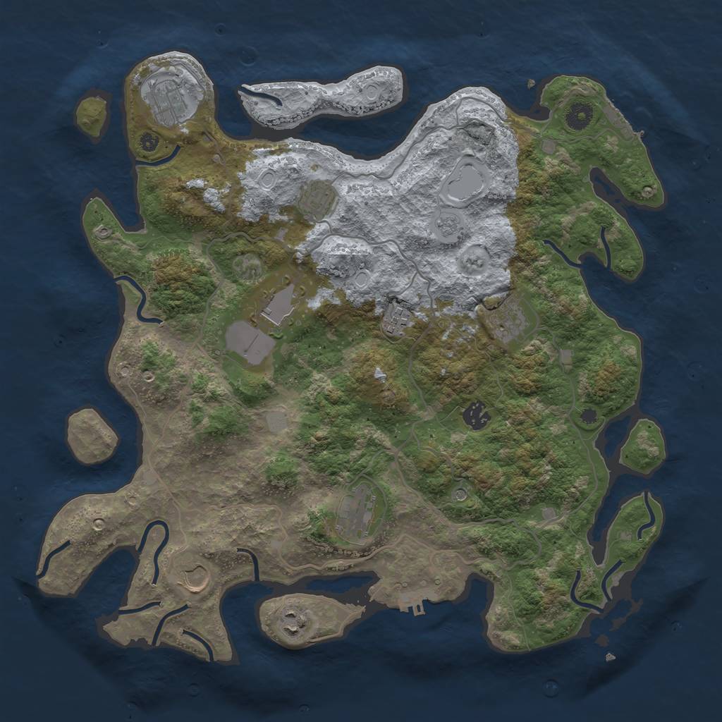 Rust Map: Procedural Map, Size: 4000, Seed: 1149558846, 16 Monuments