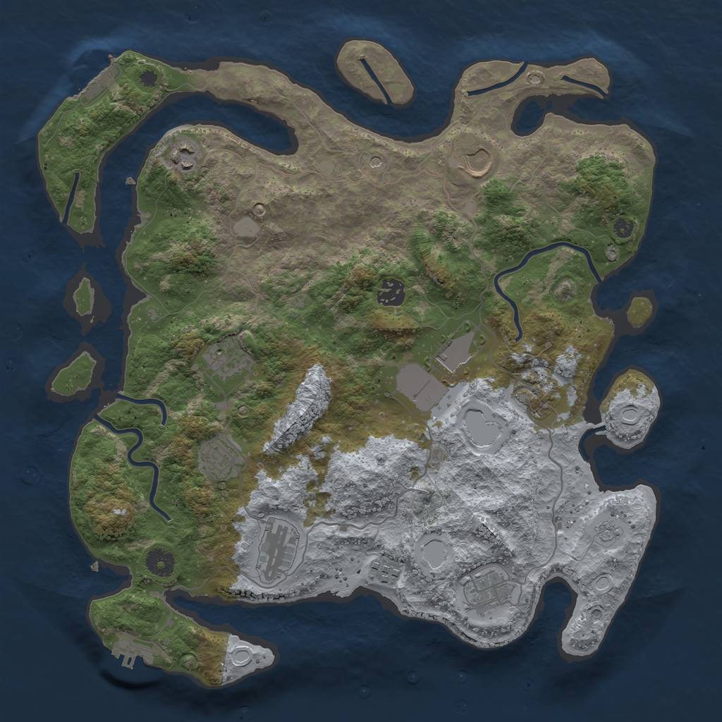 Rust Map: Procedural Map, Size: 3800, Seed: 75318, 19 Monuments