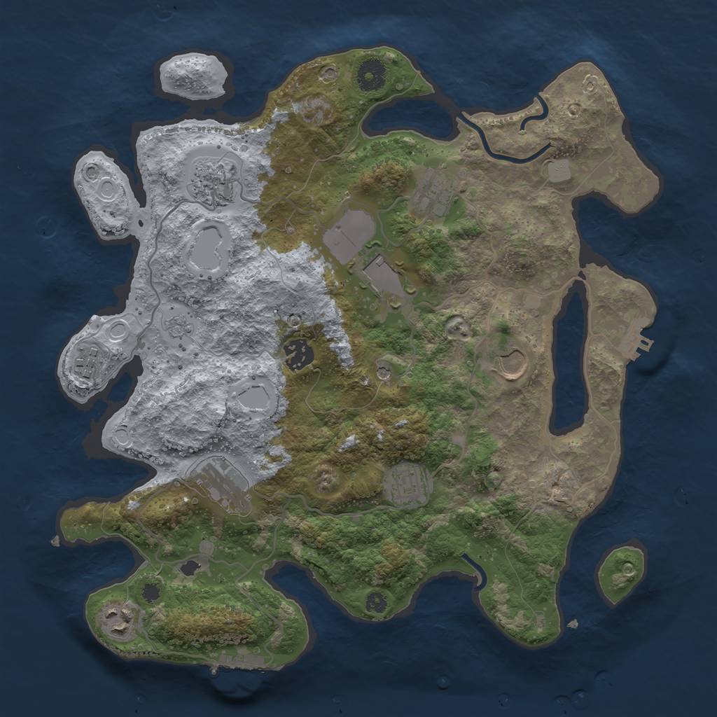 Rust Map: Procedural Map, Size: 3500, Seed: 1770153786, 18 Monuments