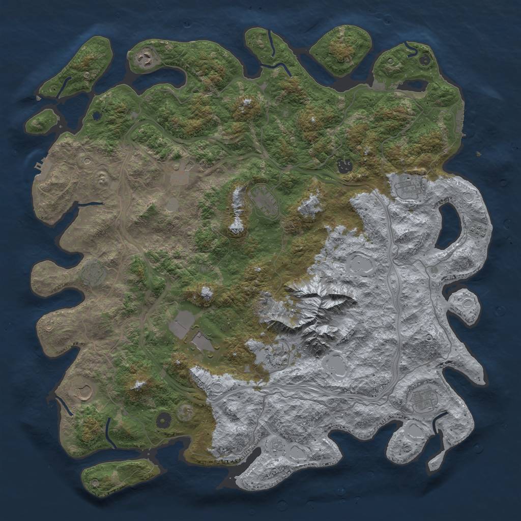 Rust Map: Procedural Map, Size: 5000, Seed: 1330779817, 20 Monuments