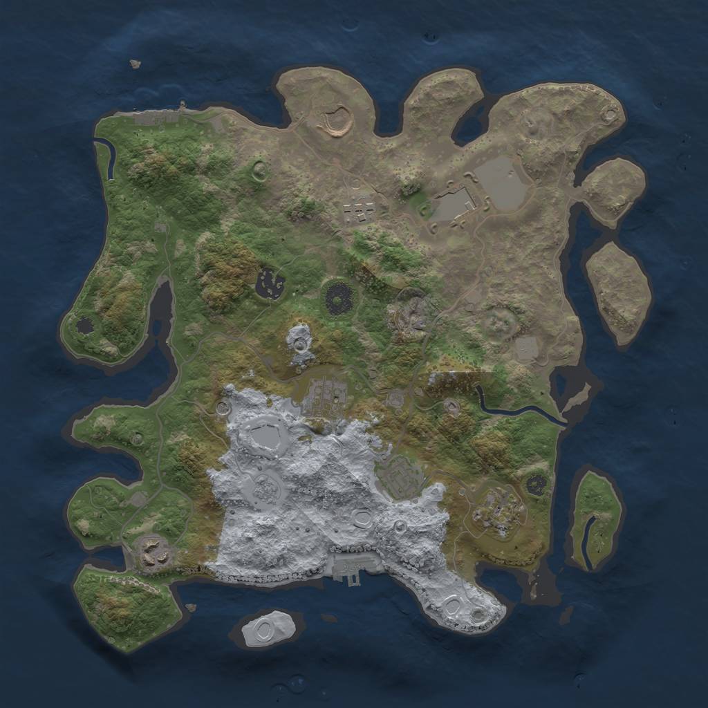 Rust Map: Procedural Map, Size: 3500, Seed: 1508342687, 15 Monuments