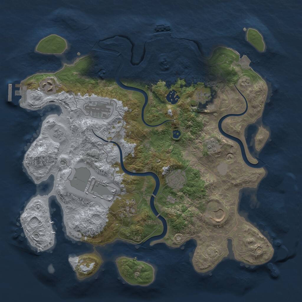Rust Map: Procedural Map, Size: 3500, Seed: 10620698, 15 Monuments