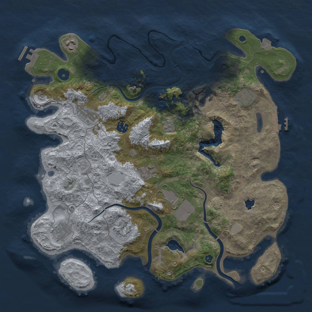 Rust Map: Procedural Map, Size: 4000, Seed: 1931908421, 16 Monuments
