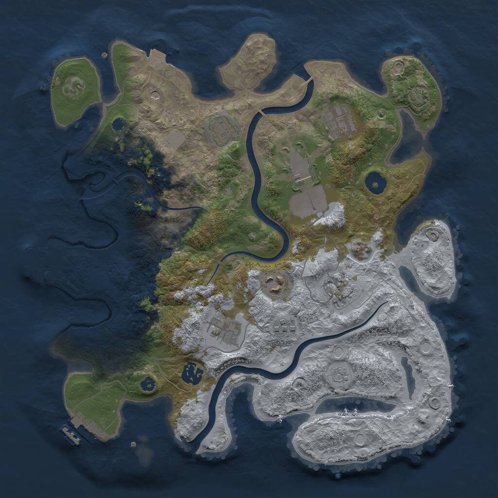 Rust Map: Procedural Map, Size: 3500, Seed: 196919525, 14 Monuments