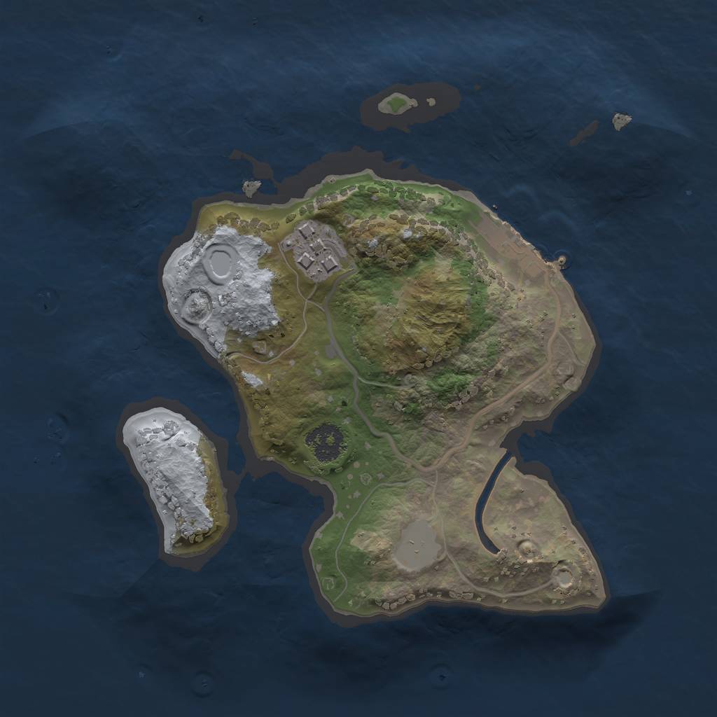 Rust Map: Procedural Map, Size: 2000, Seed: 9512347, 5 Monuments