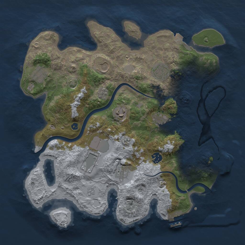 Rust Map: Procedural Map, Size: 3500, Seed: 36637482, 15 Monuments