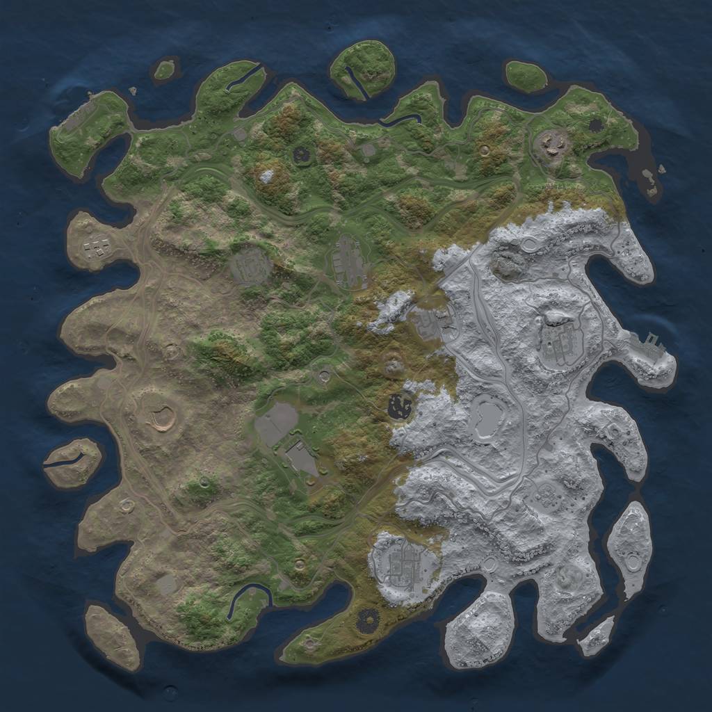 Rust Map: Procedural Map, Size: 4250, Seed: 998017, 19 Monuments