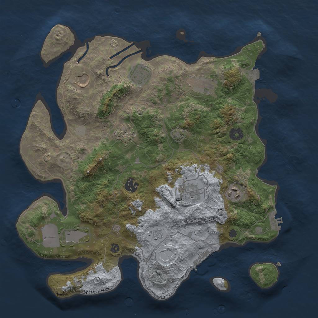 Rust Map: Procedural Map, Size: 3500, Seed: 66245262, 15 Monuments