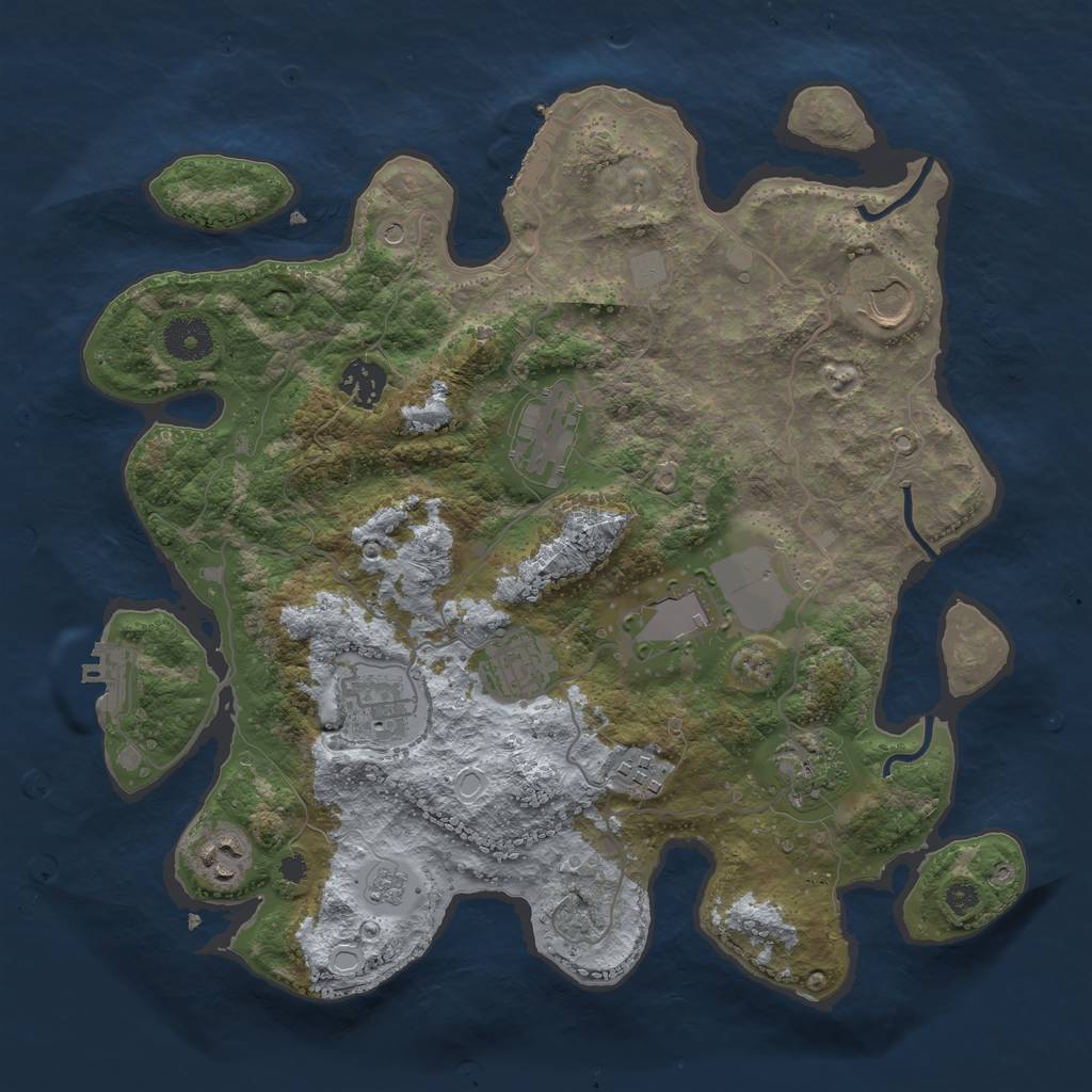 Rust Map: Procedural Map, Size: 3500, Seed: 18788273, 18 Monuments